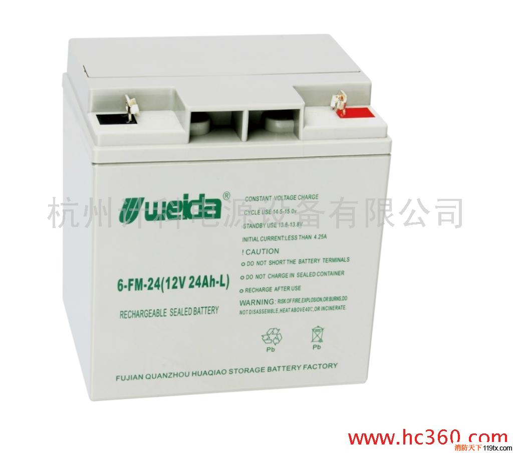 供應(yīng)威達(dá)免維護(hù)蓄電池12V24AH 立式 消防聯(lián)動報(bào)警主機(jī)用蓄電池